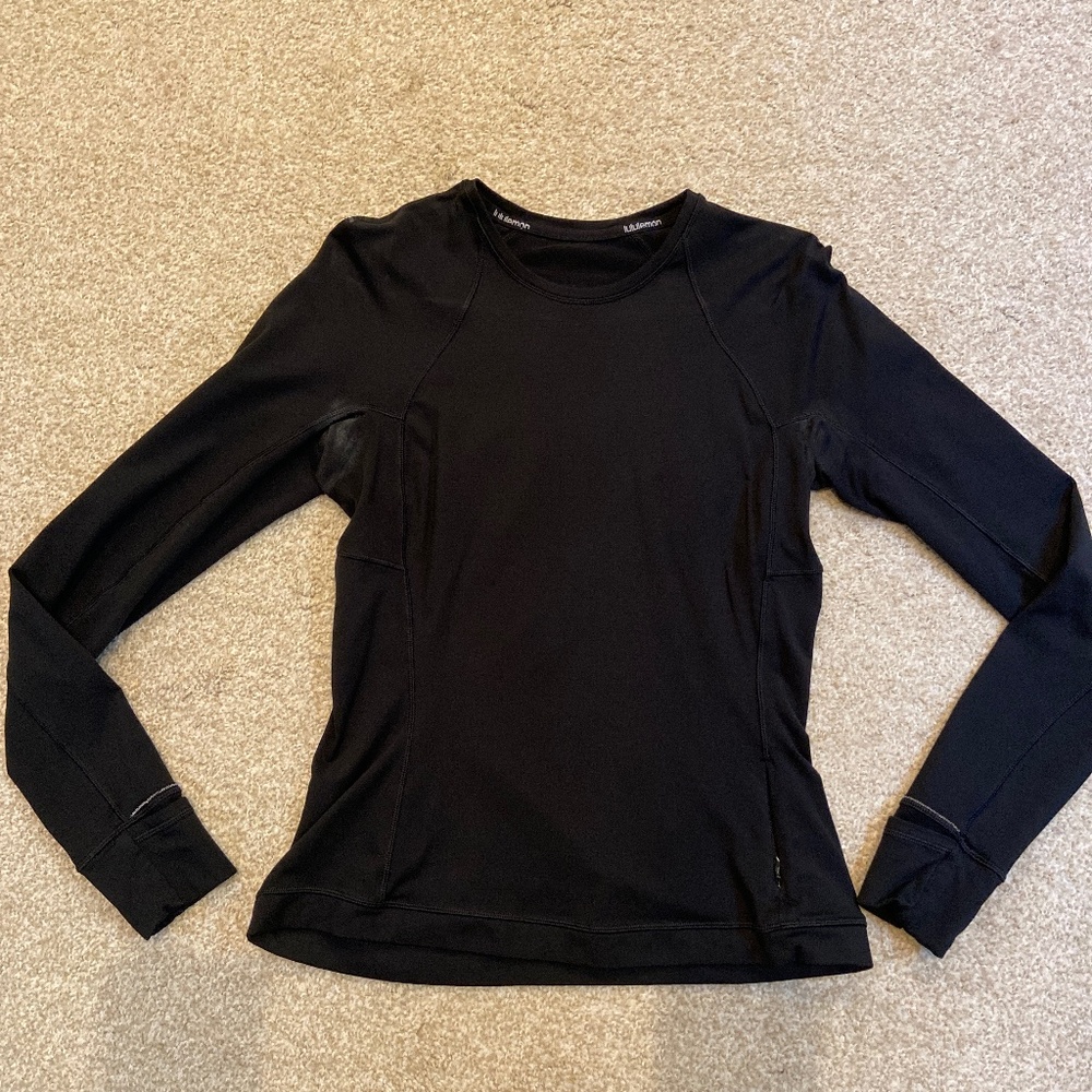 Lululemon It’s Rulu Long Sleeve Shirt, size L, Black